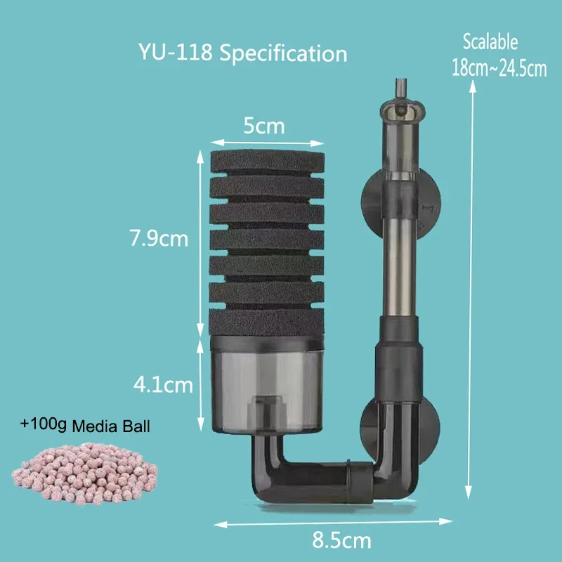 NONE Neuer Aquariumfilter für Aquarium, Luftpumpe, Skimmer, biochemischer Schwammfilter, Aquarium-Bio-Filter, Filtro Aquario 6