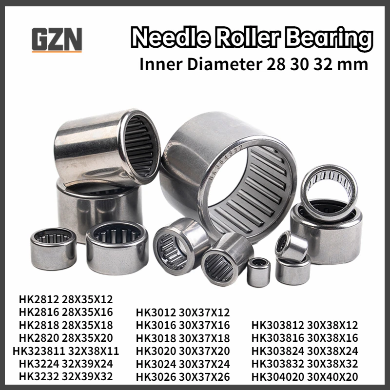 2PCS Free Shipping Inner Diameter 18 30 32 MM Needle Roller Bearing HK2812 2816 2818 2820 3012 3016 303812 303816 323811 HK3224