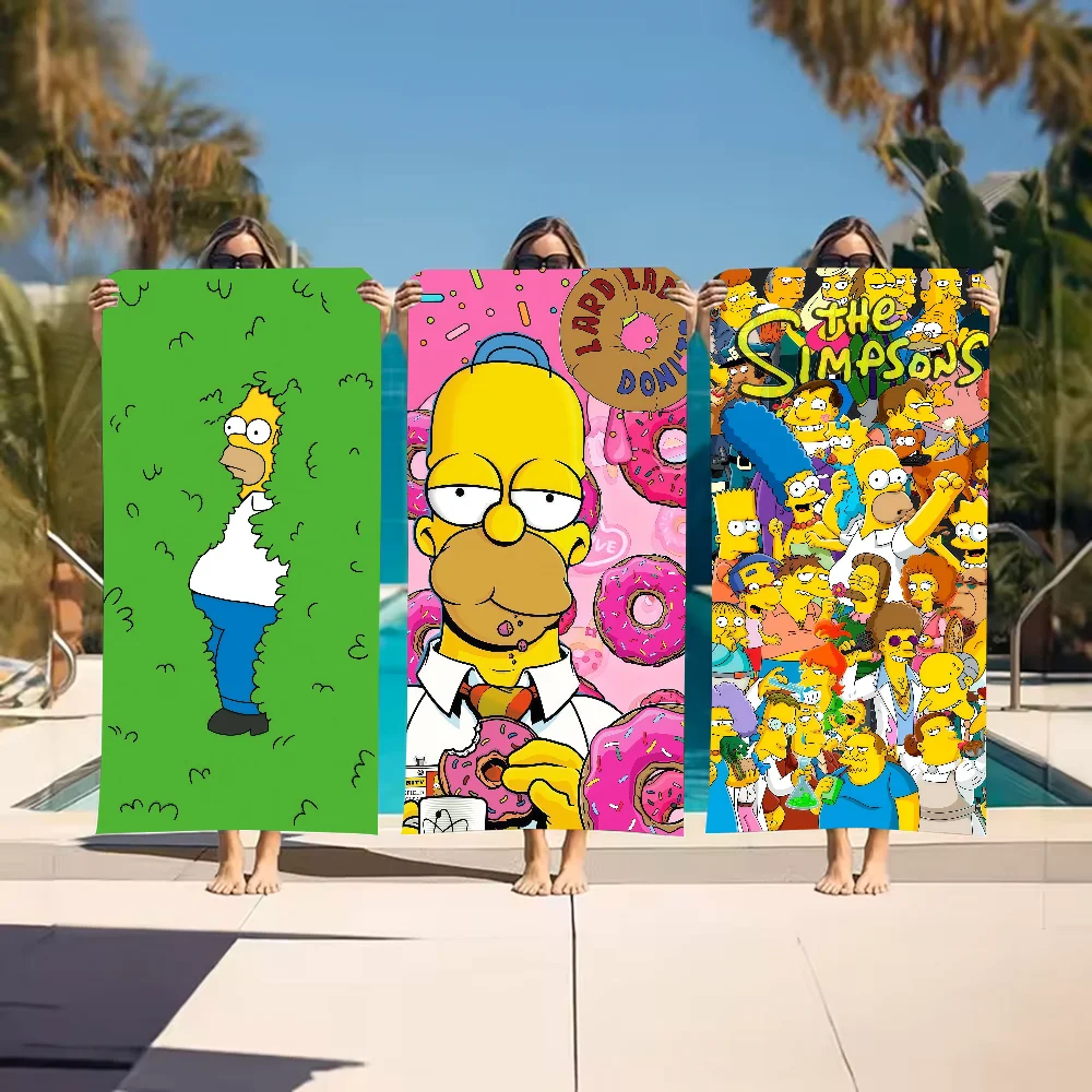 Cartoon S-Simp-sons-S Towel Sports Quick Dry Travel Camping Gear Sandproof Soft Light Large Beach Towel