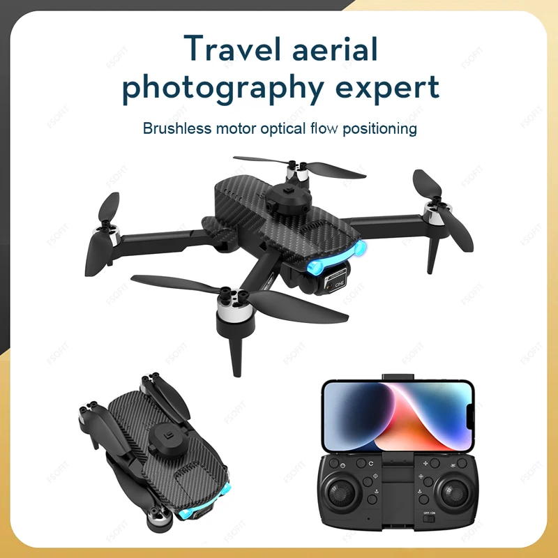 Portable Drone Outdoor 2.4G WIFI FPV 6K HD Camera 12mins Flight Time Brushless Foldable RC Drone Quadcopter Helicopter Toys Gift