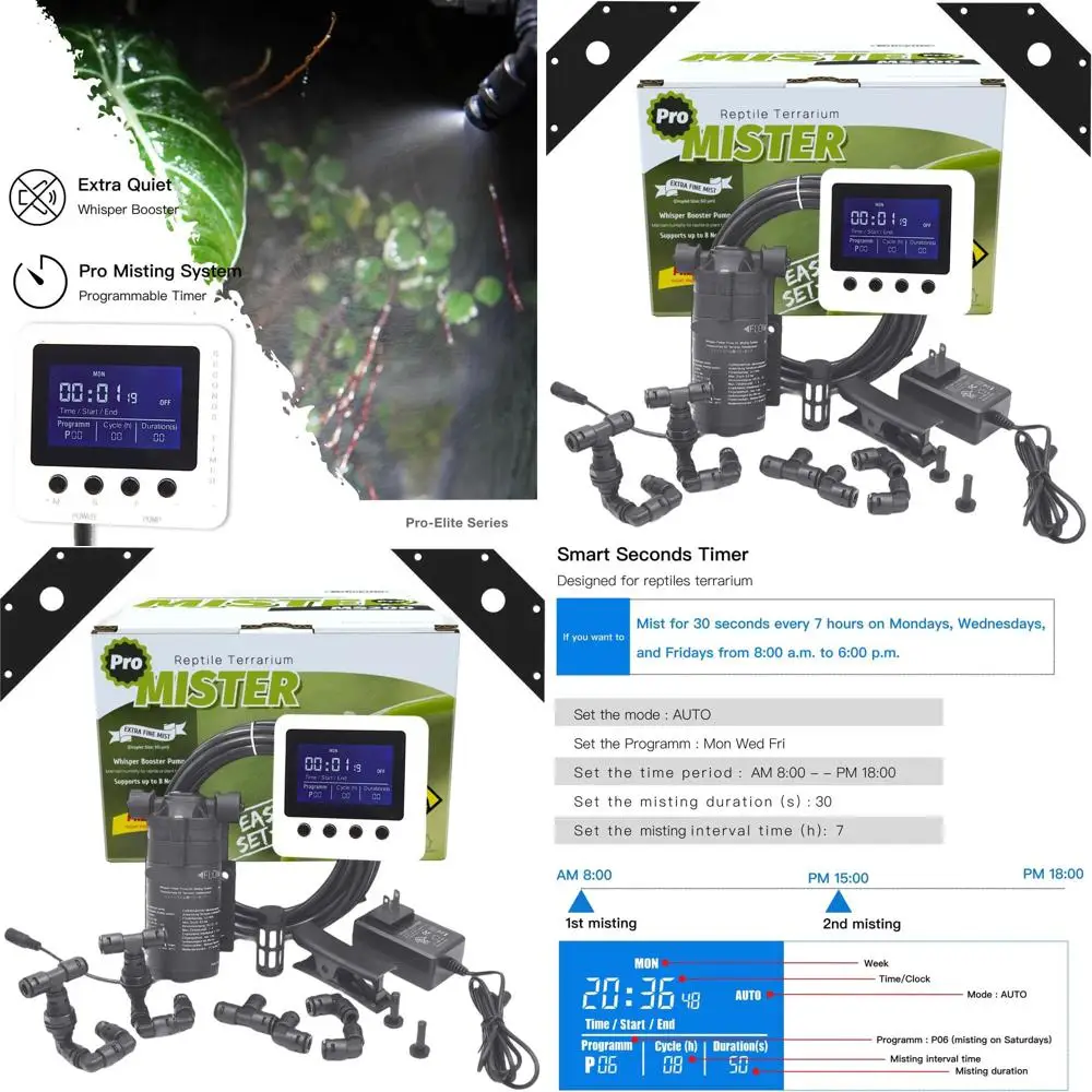

Автоматическая система запотевания для рептилий: идеально подходит для хамелеонов, лягушек, гекконов, комнатных растений и Vivariums.