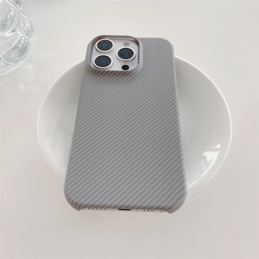 Kevlar Pattern Phone Case For IPhone 17 16 Plus 15 14 13 12 Pro Max Magnetic Carbon Fiber Leather Borderless Protective Cover - náhled 5