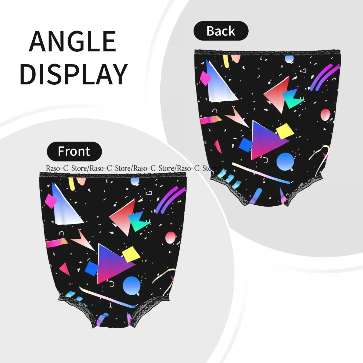 Funny Gag Granny Underwear Triangular Geometric Colorful Print Surprise Gift