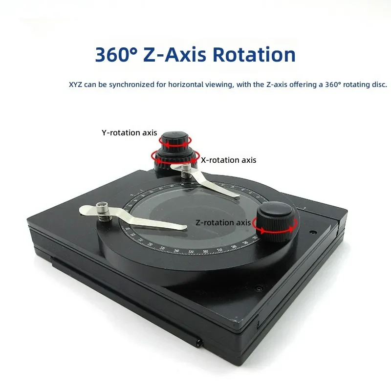 for Microscope Precision Rotary Mobile Platform XYZ Axis Three-way Bidirectional Rotating Stage All Metal
