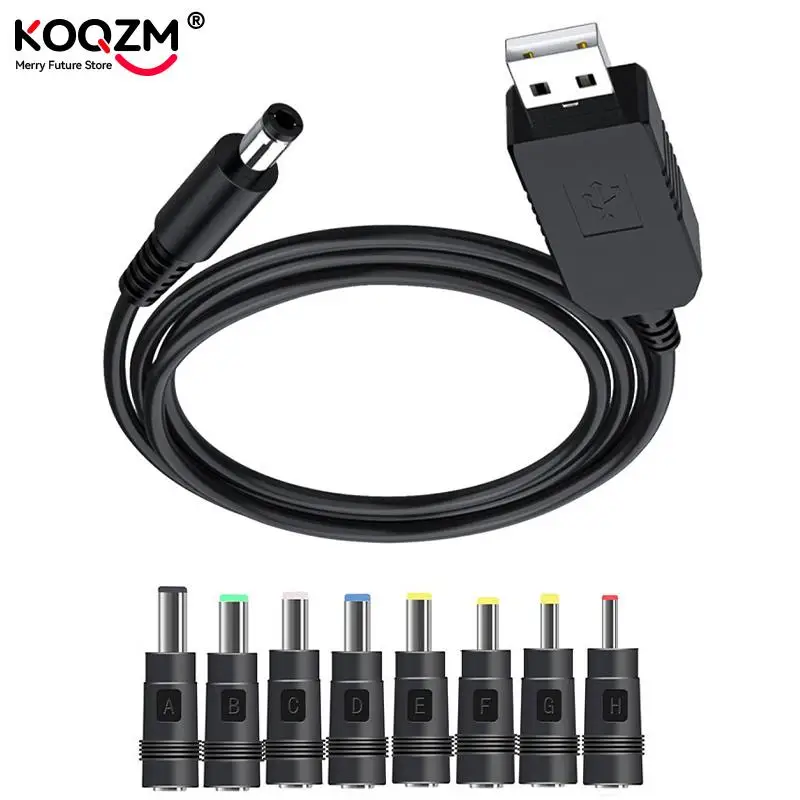 

USB To DC Power Cable 5V To 9V 12V Boost Converter 8 Adapters USB To DC Jack Charging Cable For Wifi Router Mini Fan Speaker