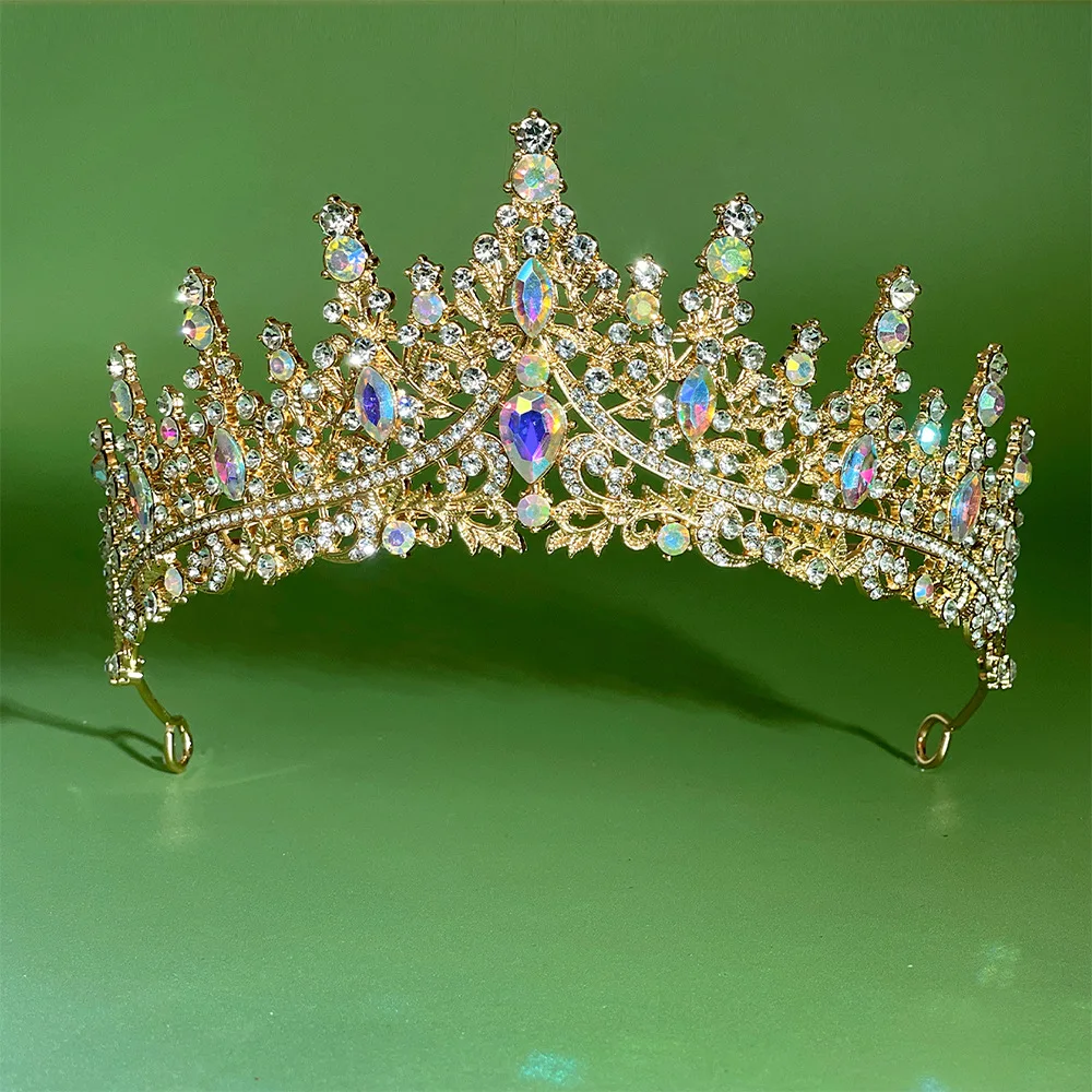 

Baroque Rhinestone Crystal Wedding Women Zinc Alloy Durable Bridal Crown Headband Party Prom Birthday Pageant Princess Crown