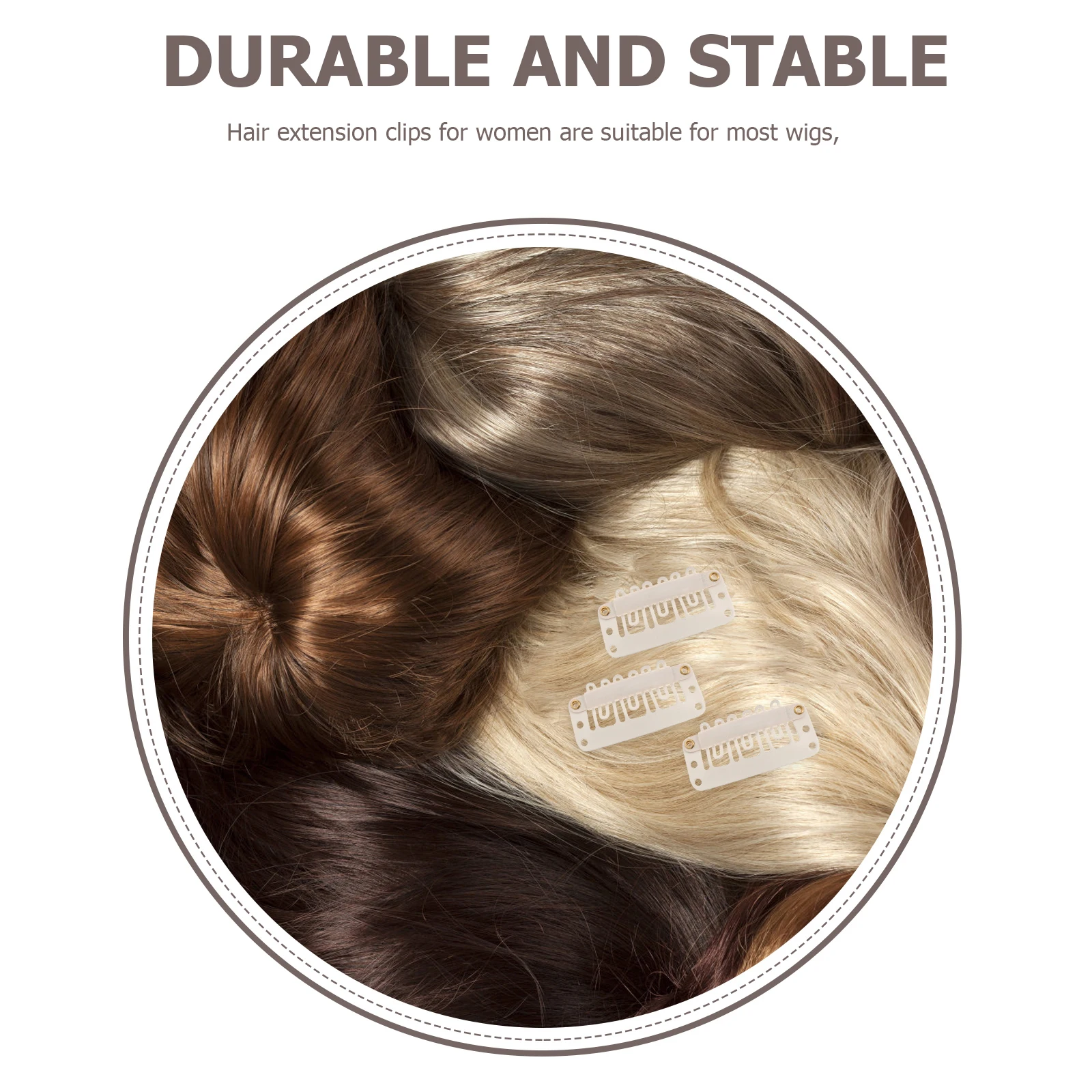 

60pcs For Hair Extensions Snap Hair Extensions Clip Fixing Clips No Sew Holders For Wigs Hats Craft Sewing Tools