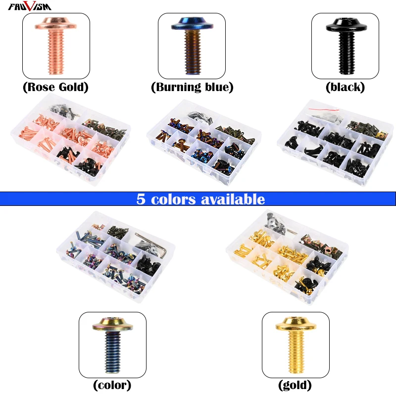 172PCS Motorcycle Fairing stainless steel Bolts Screws Kit Nut Clips For Kawasaki  Z800 Z900 Z900RS Z1000 Z1000R Z1000SX