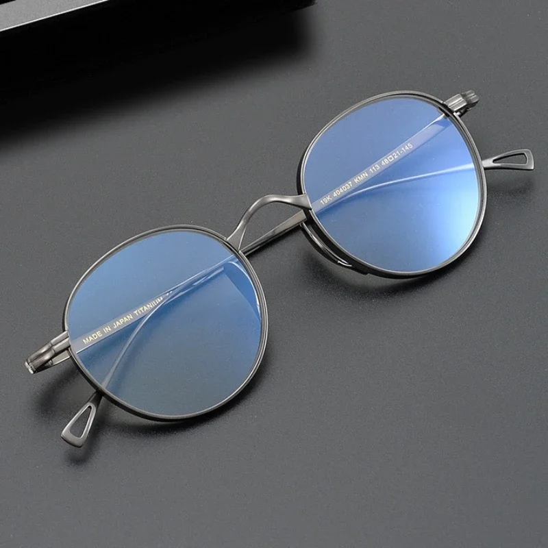 Kameman Pure Titanium Myopia Optical Eyewear Glasses Women KMN113 Retro Round Prescription Eyeglasses Reading Glasses for Men