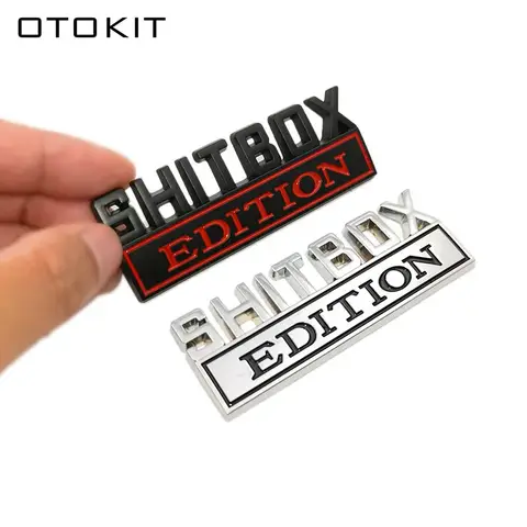 OTOKIT 1Pcs 3D Chrome Black Red Metal Emblem SHITBOX EDITION Badge Car Tail Side Sticker Accessories for Jeep Dodge Chrysler 8 best sales edition emblem - №3