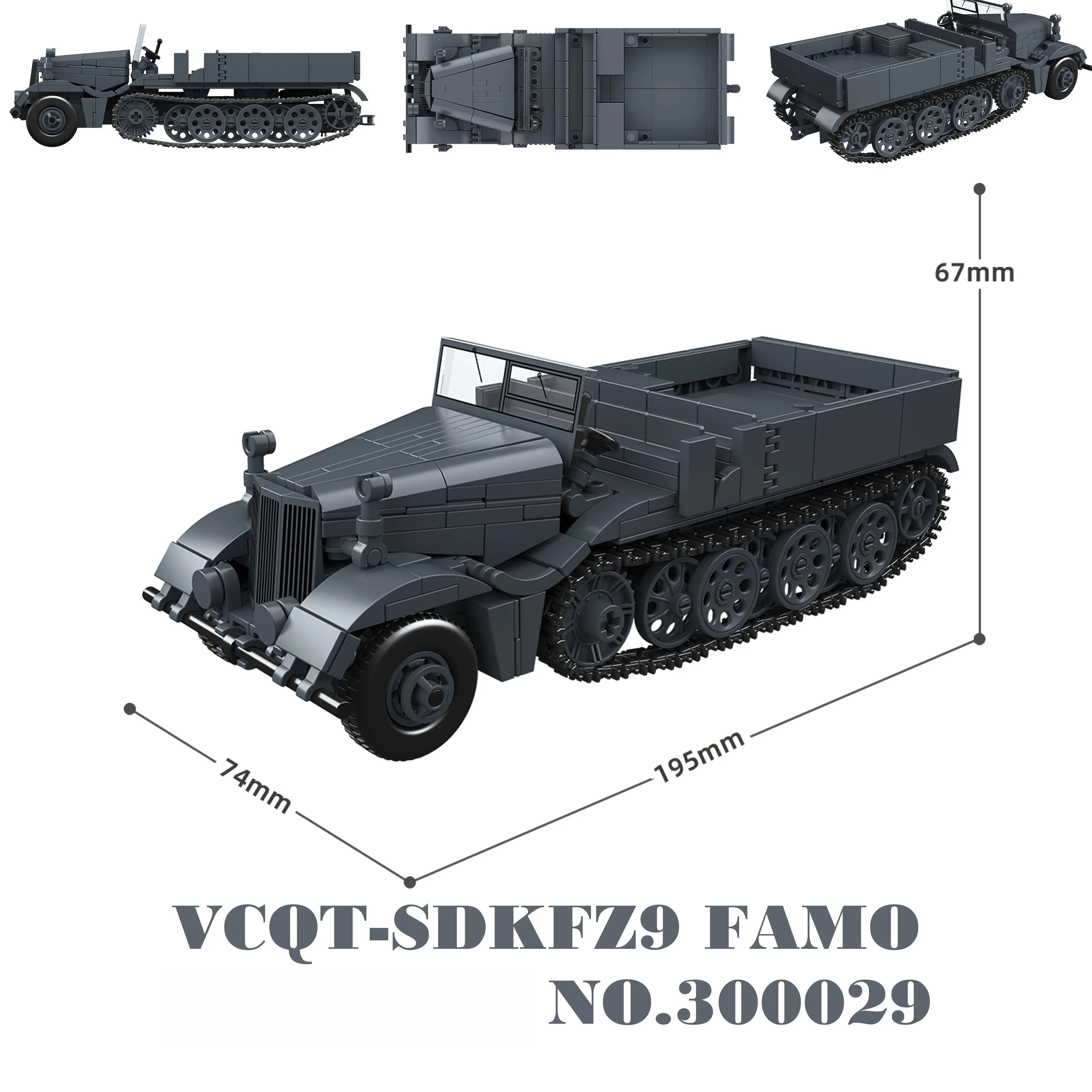QuanGuan 100332 60 cm Flak Sw-36 & 8,8 cm Flak 37 Schwere Panzer Montiertes Ornament-Spielzeug MOC Puzzle Sammlermodell Geburtstagsgeschenk – Detail 28