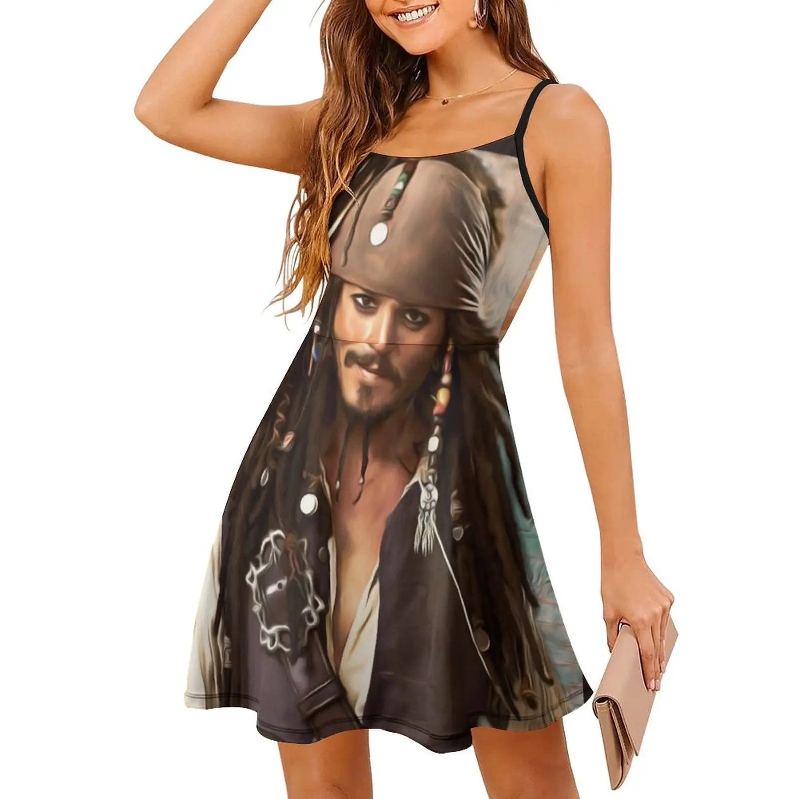 فستان بفتحة عنق على شكل قلب فستان أنيق للحفلات الصيفية للنساء فستان Depp Piratas Del Caribe Johnnydepp Potc للفتيات #3