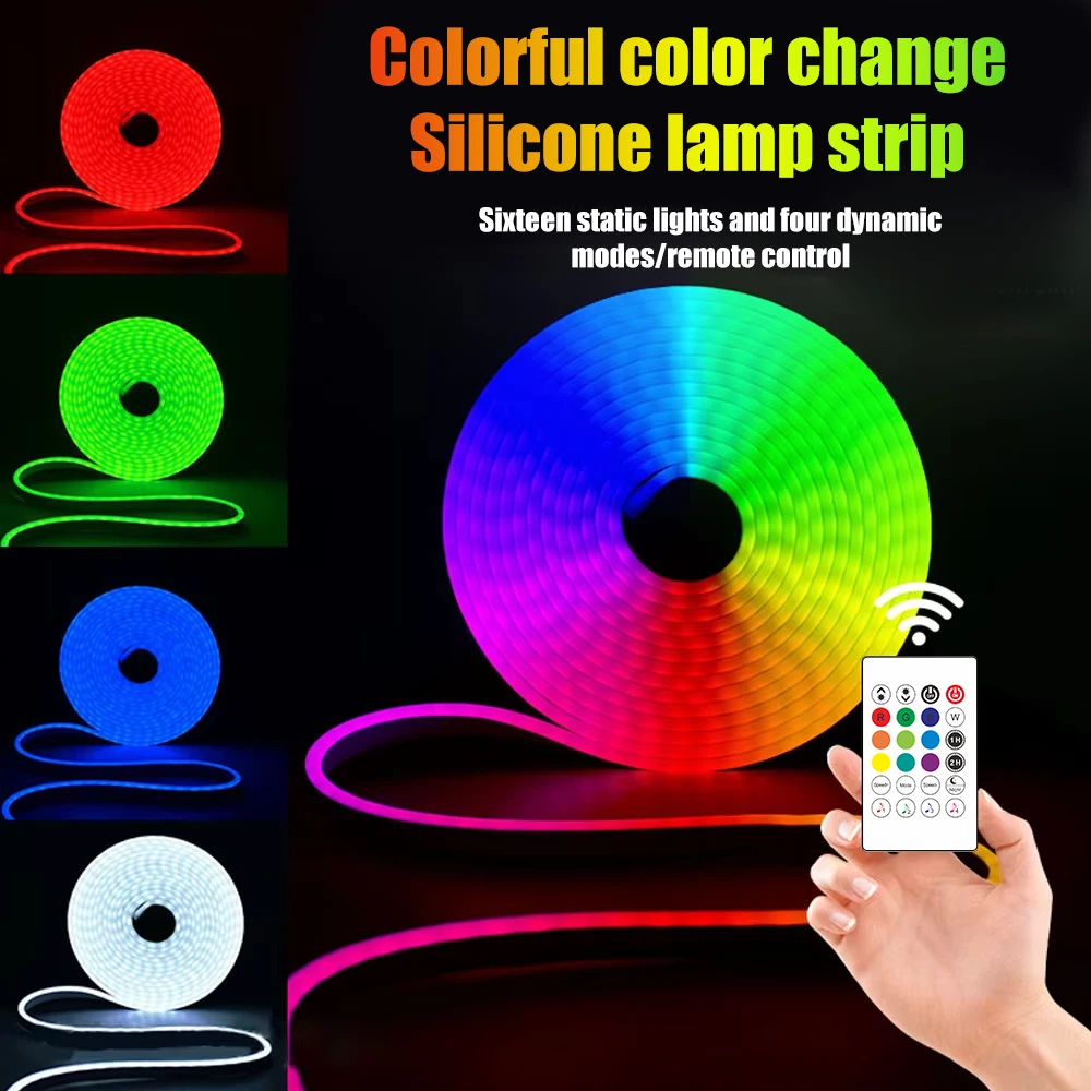 RGBIC LED Lights Strips Neon Rope 5V USB Music Voice Control Setup TUYA Lights Sync Bedroom Room Decor Ambient Luces Lighting