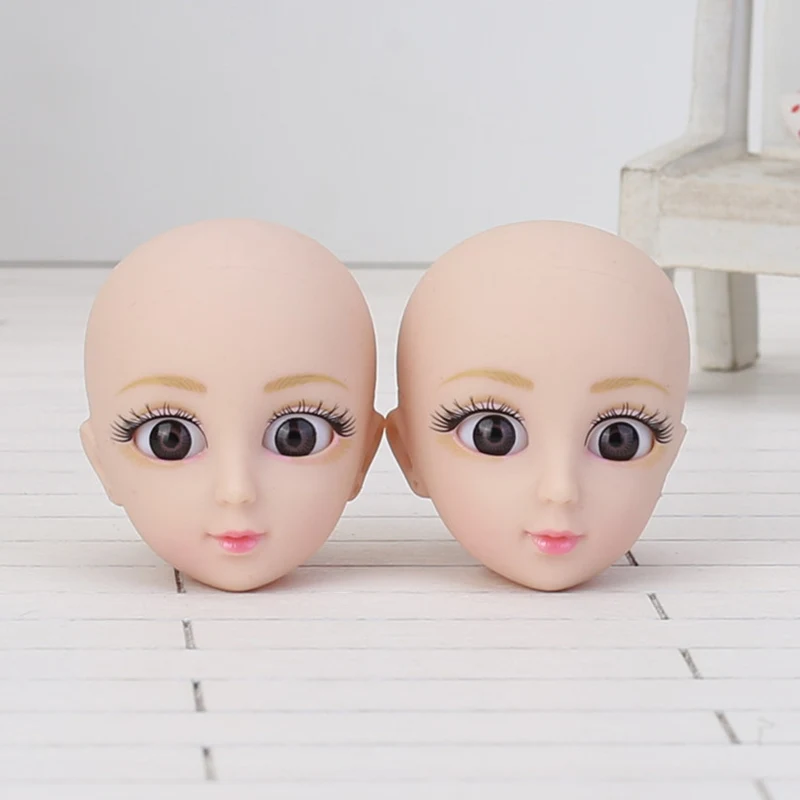 Head for 30cm Doll White Skin 1/6 Joints Body Dress Up Accessories with Makeup and Eyes