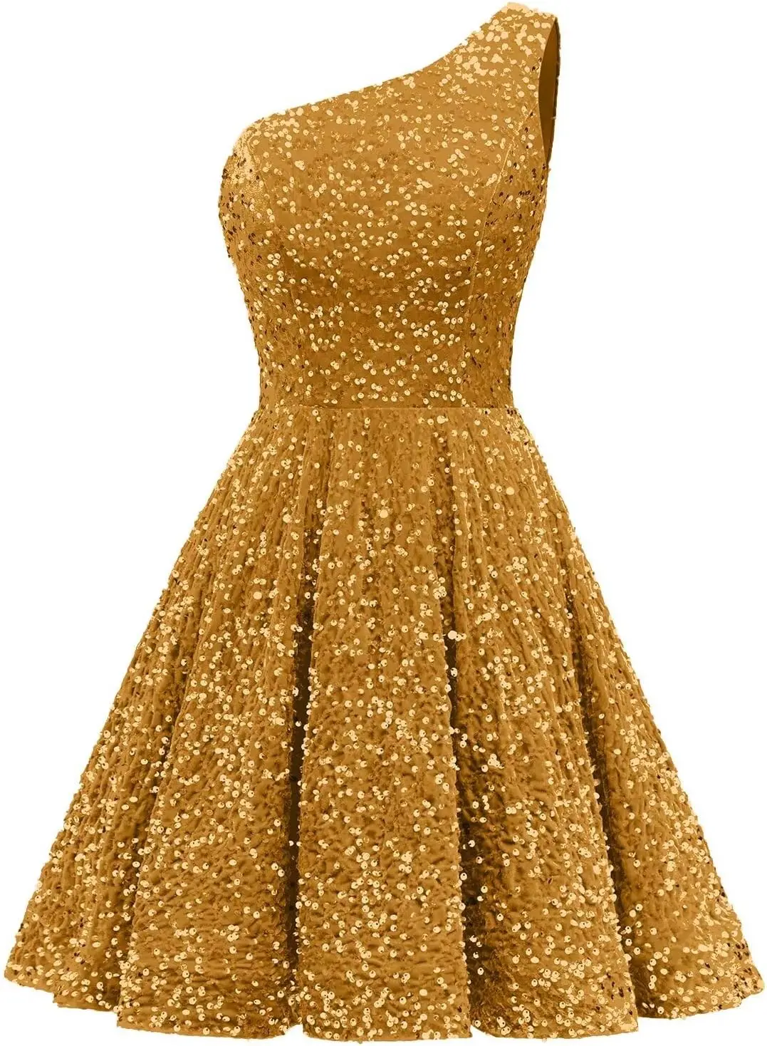 

One Shoulder Sequin Homecoming Dresses for Teens 2025 Short Prom Dress Sparkly A-line Formal Dress with Pockets Graduation Dress