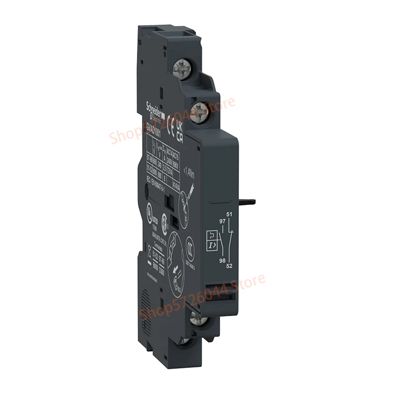 GVAD1001 TeSys Deca GV2/GV3 instantaneous auxiliary contacts and fault signal contacts, side mounted, with 1 N/O (fault) + 1 N/C