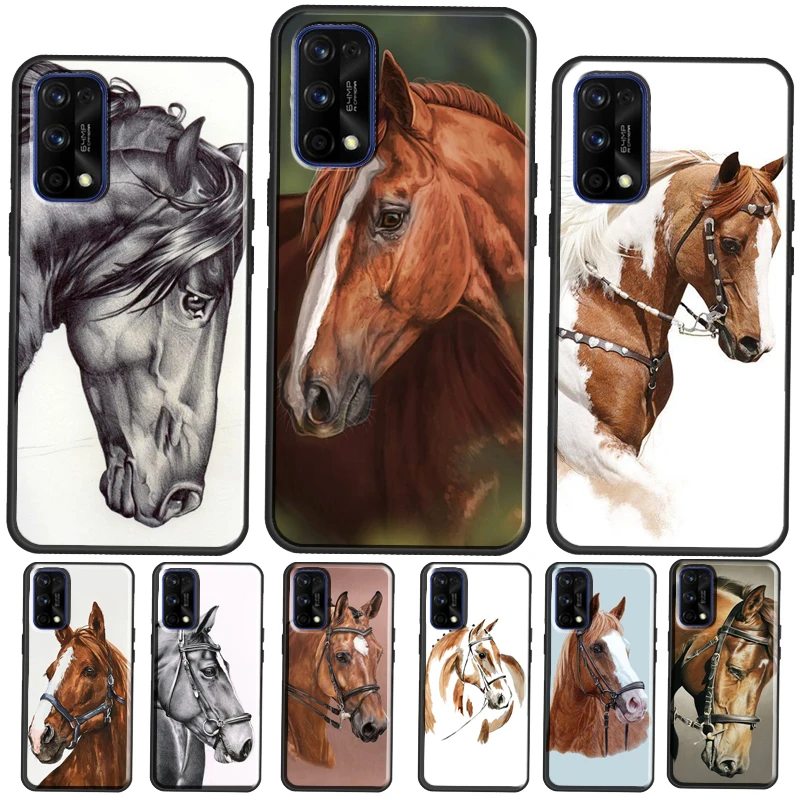 Horse Pony Painted For OnePlus 9 10 Pro 9R OPPO A52 A72 A15 A5 A9 A31 A53 Realme GT Neo 2 Master 8i 8 Pro Case