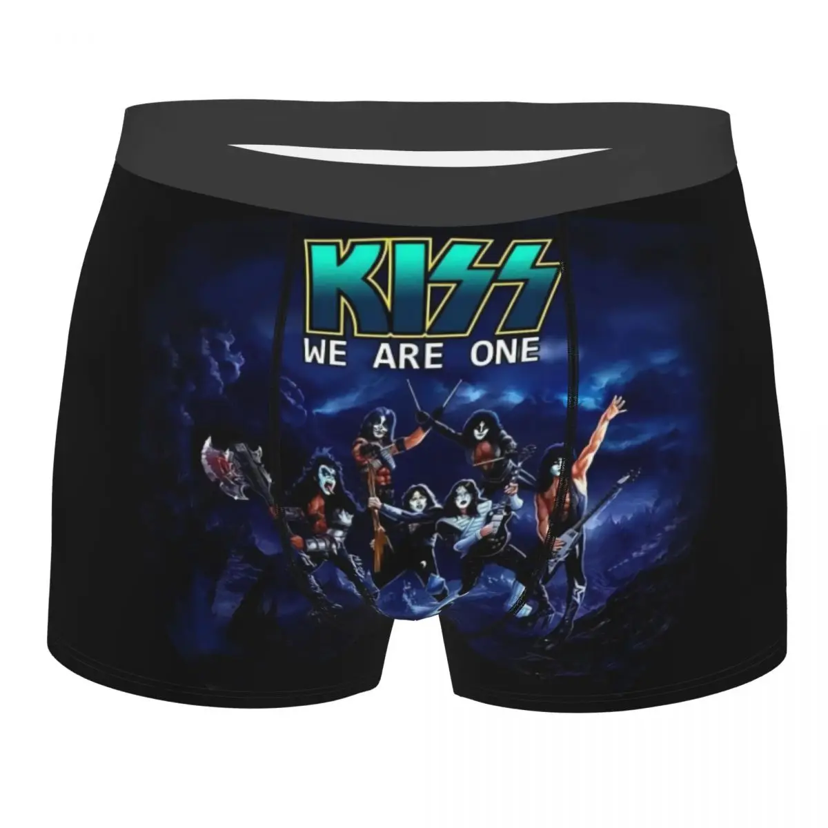 Custom Heavy Metal Rock Roll Boxers Shorts Men Kiss Music Band Briefs Underwear Funny Underpants