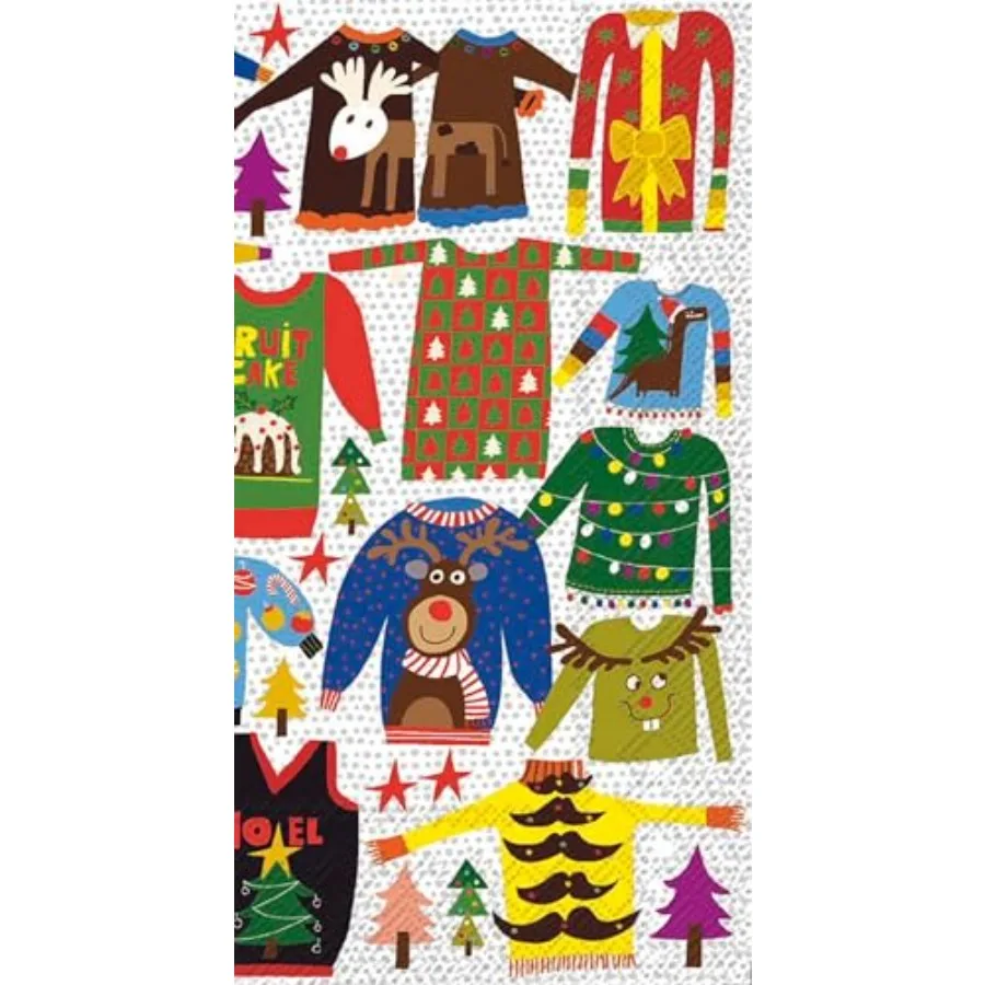 

IHR 3-слойные бумажные пончики, 16 штук, уродливый рождественский свитер гостевого размера