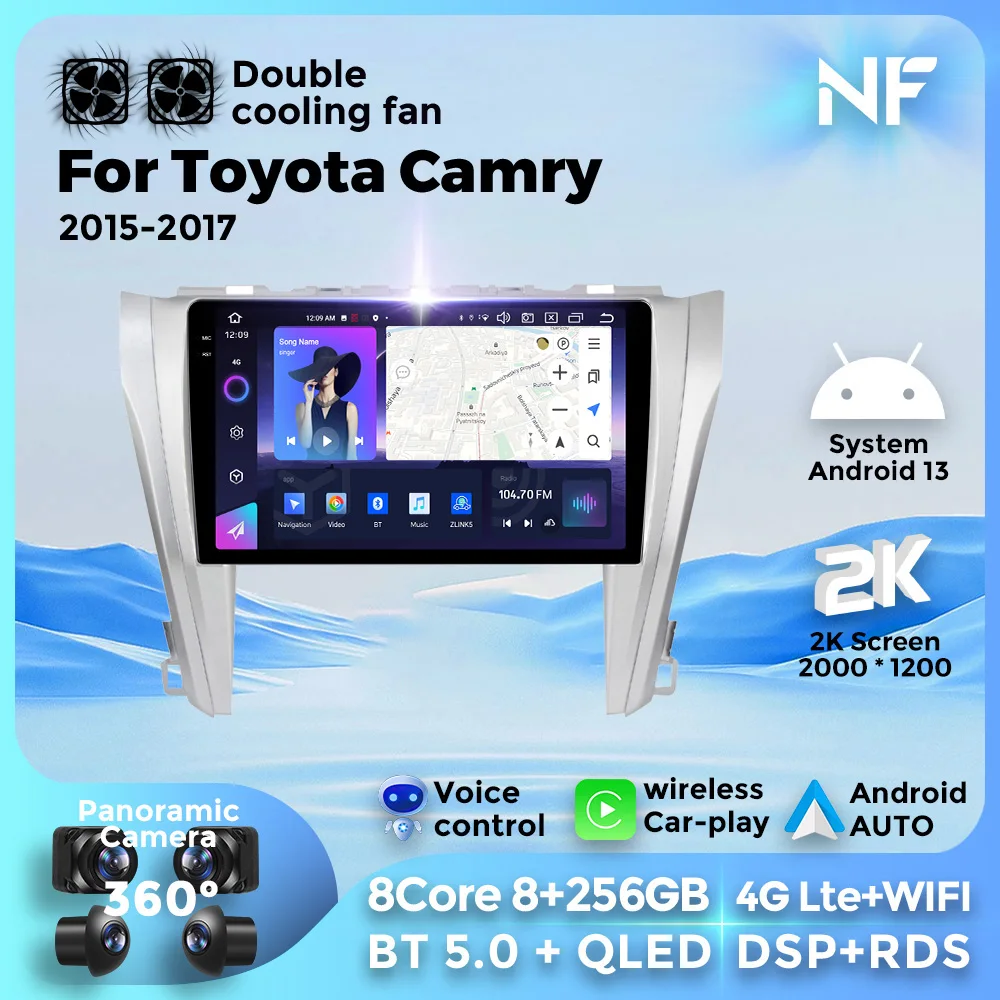 

For Toyota Camry 2015-2017 Car Radio Stereo Multimedia Player GPS Navigation Carplay 2Din Head Unit DSP BT5.0 4G WIFI connection