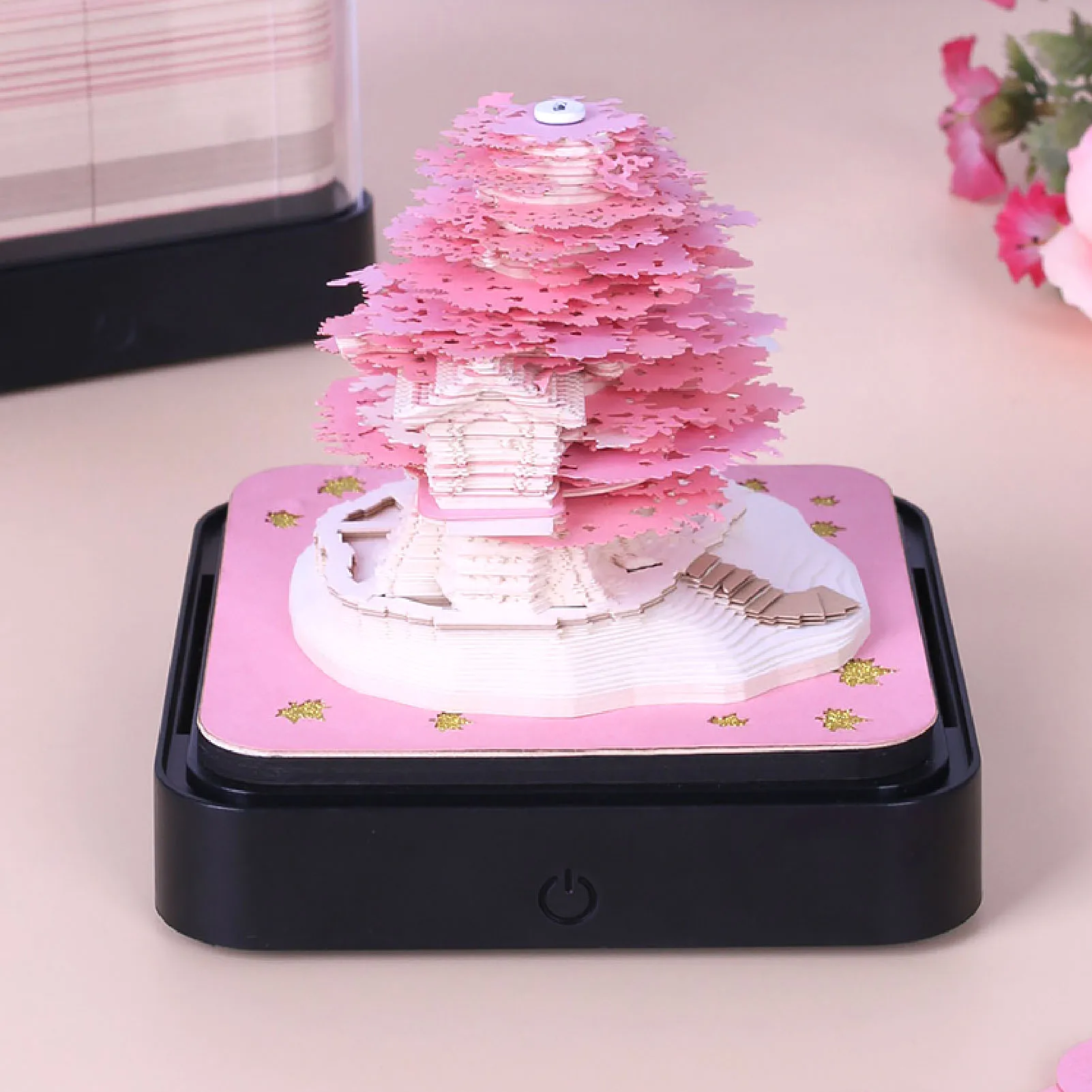 

3D Paper Art Calendar Multifunctional Lifelike Decoration 2024 Calendar Memo Pad For Home Desk Office Green