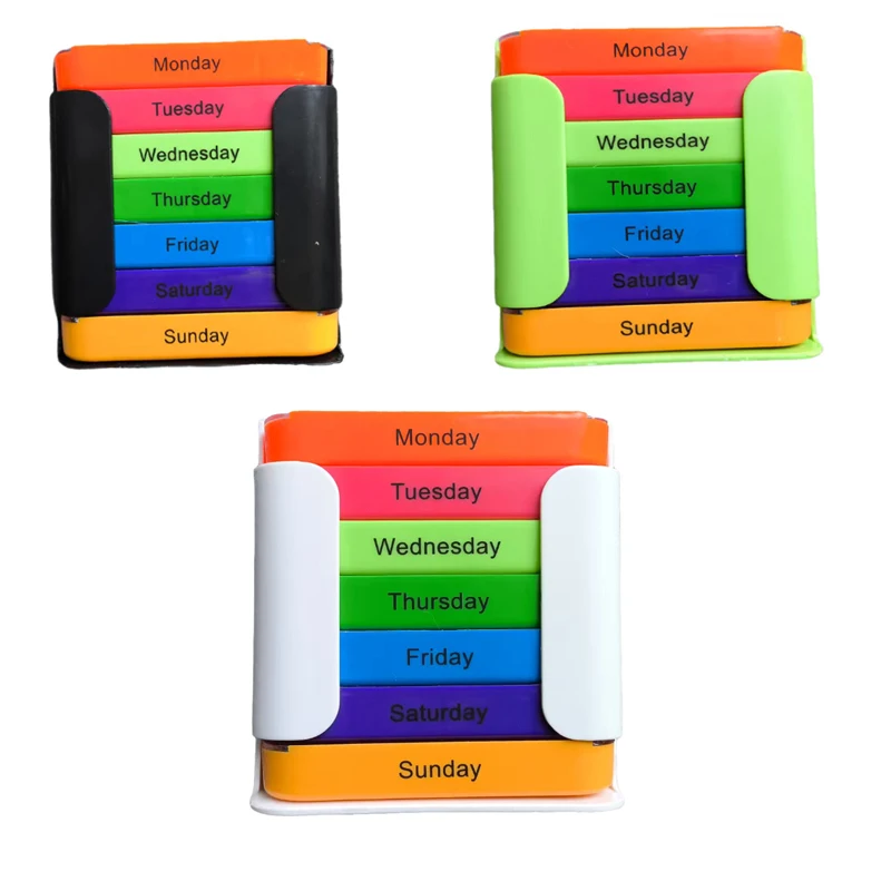 

1pc 7 Days Pill Medicine Box Weekly Monthly Tablets Holder Storage Organizer Container Daily 28 Compartments Stackable Pill Case
