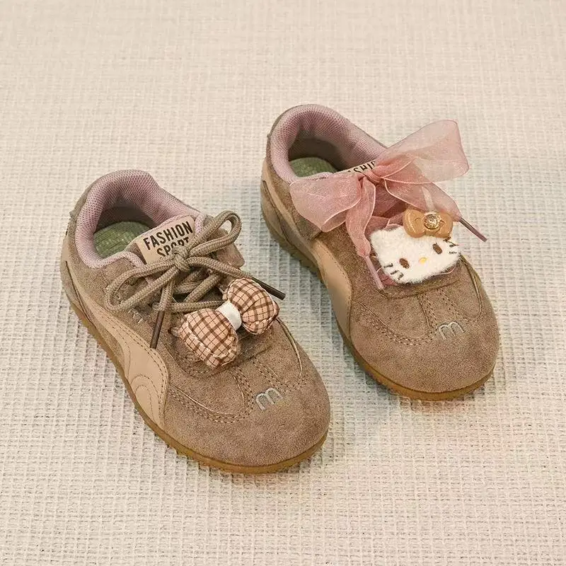 انخفاض الشحن ص إيل صورة جديدة مريحة مرحبا كيتي الكرتون اليدوية القوس أزياء الفتيات الفتيان أطفال الأطفال عارضة الشقق #3