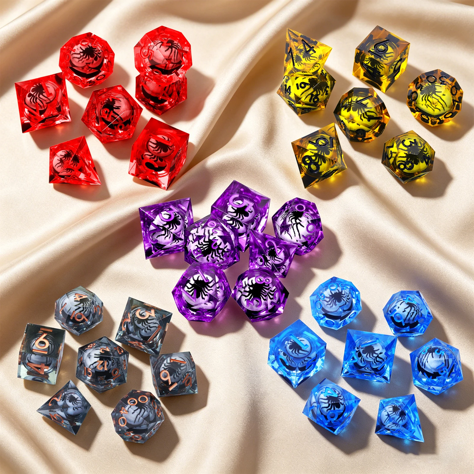 7PCS/Set Resin DND Dice Set Polyhedral Dice for Dungeon and Dragon Role-Play Game RPG Dice