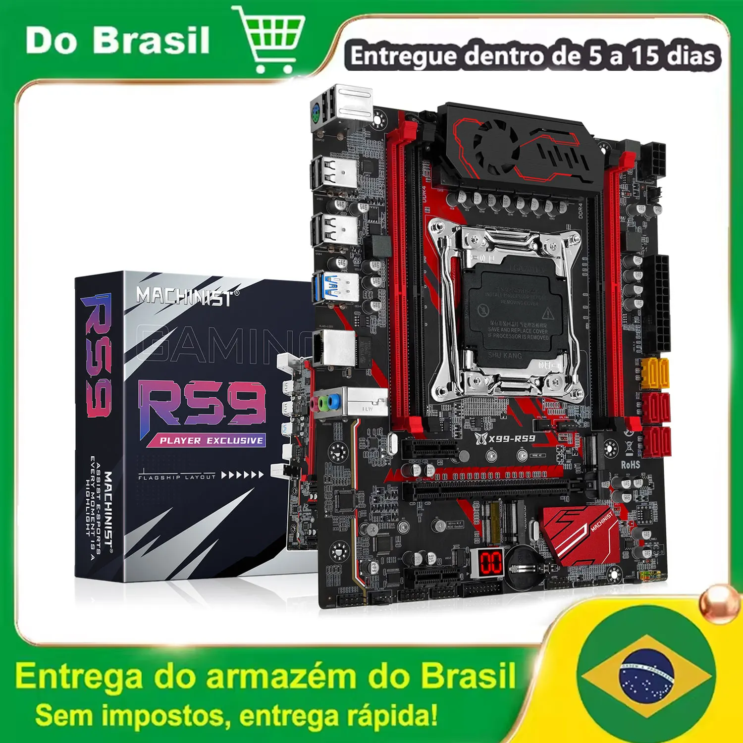 MACHINIST-X99 Placa-mãe RS9, Suporte LGA 2011-3, Intel Xeon E5 2667 2690 2680 V4 2670 2650 V3 CPU, Memória RAM DDR4, NVME M.2, M-ATX
