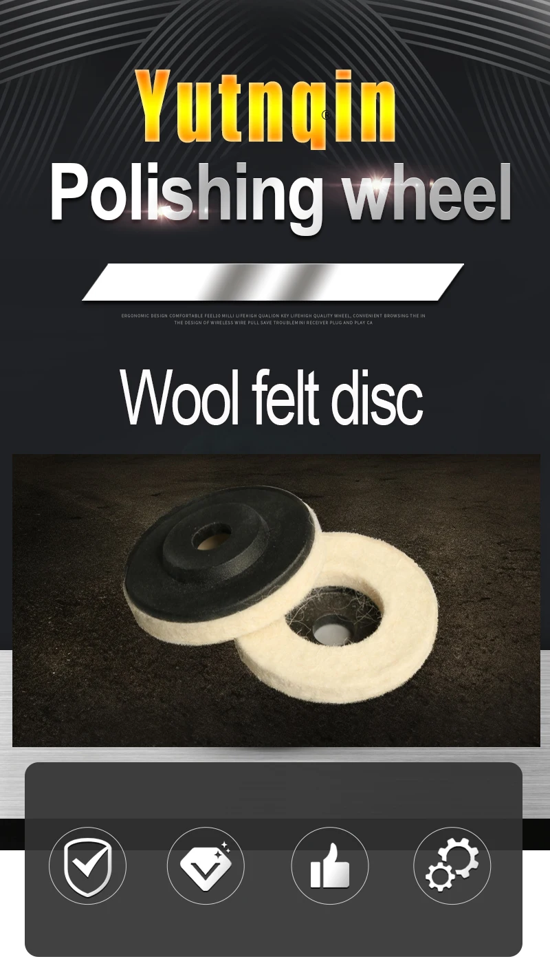 50mm/75mm/100mm Woll poliers cheibe Poliers ch eiben Winkels chleif scheibe Filz poliers cheibe für Metall marmor Glaskeramik – Detail 1