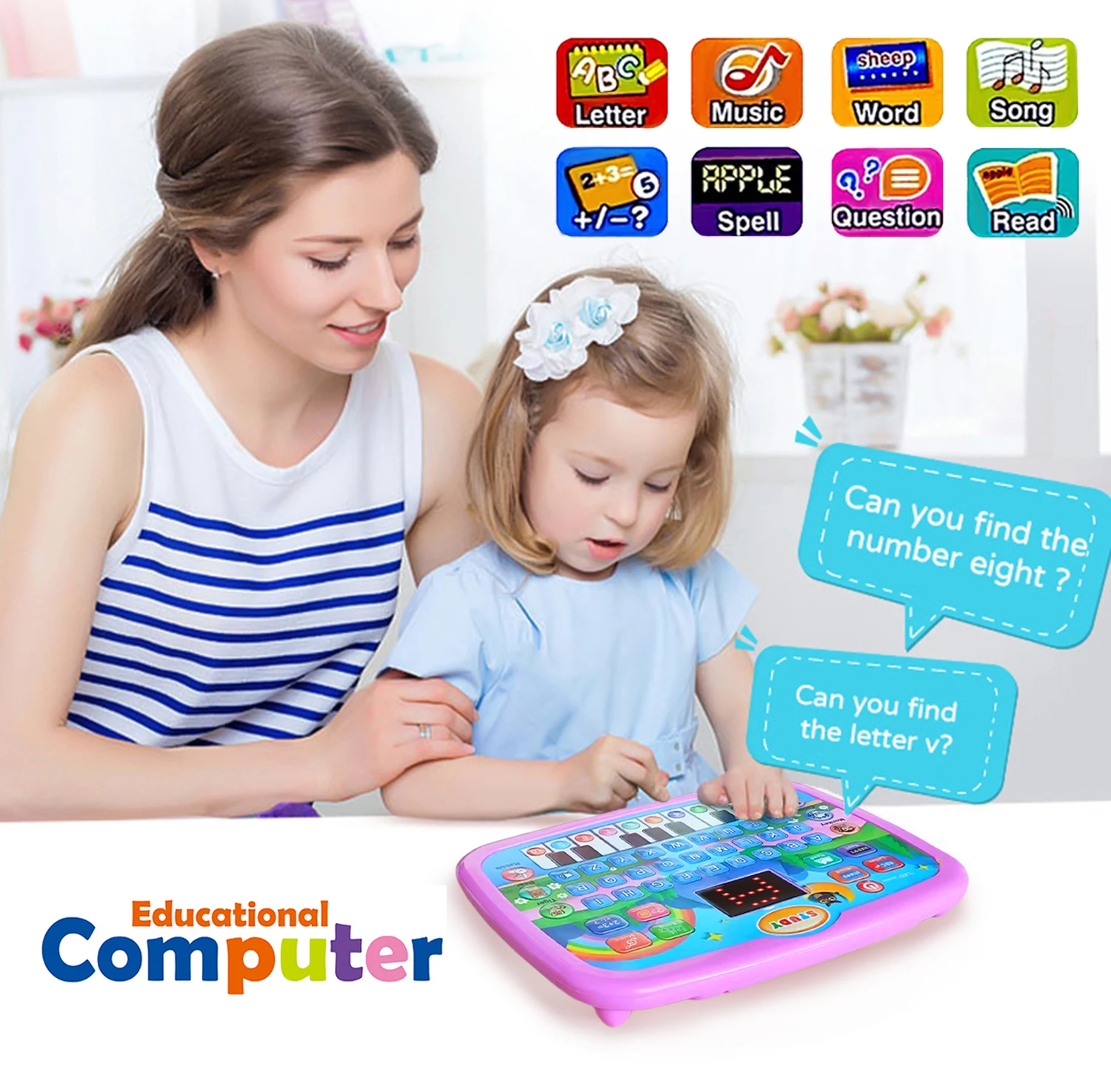Multi functional early childhood education machine toys, letters, numbers, and music, gifts for boys and girls (no batteries)