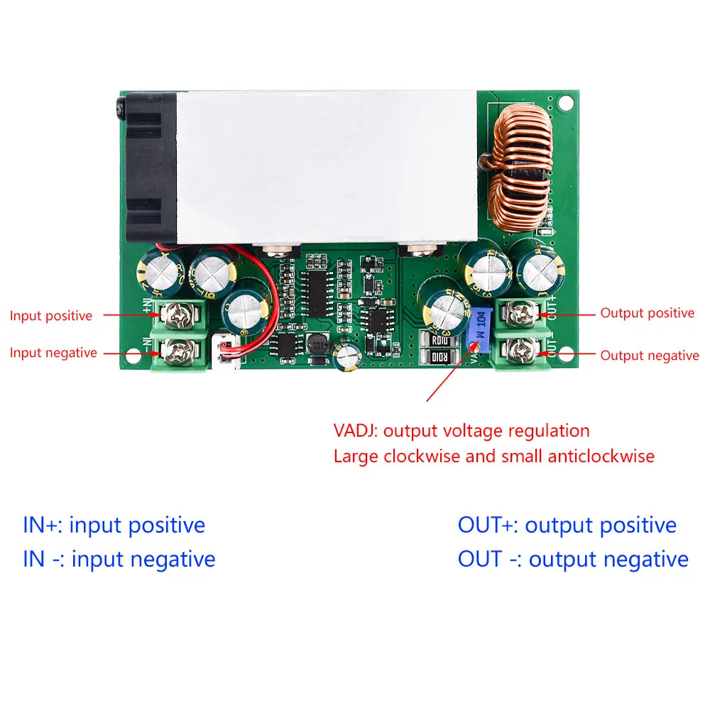 DC-DC CC CV Buck Converter Step Down Module DC 12V-75V to 5-48V 25A Adjustable Voltage Step Down Converter Supply Module