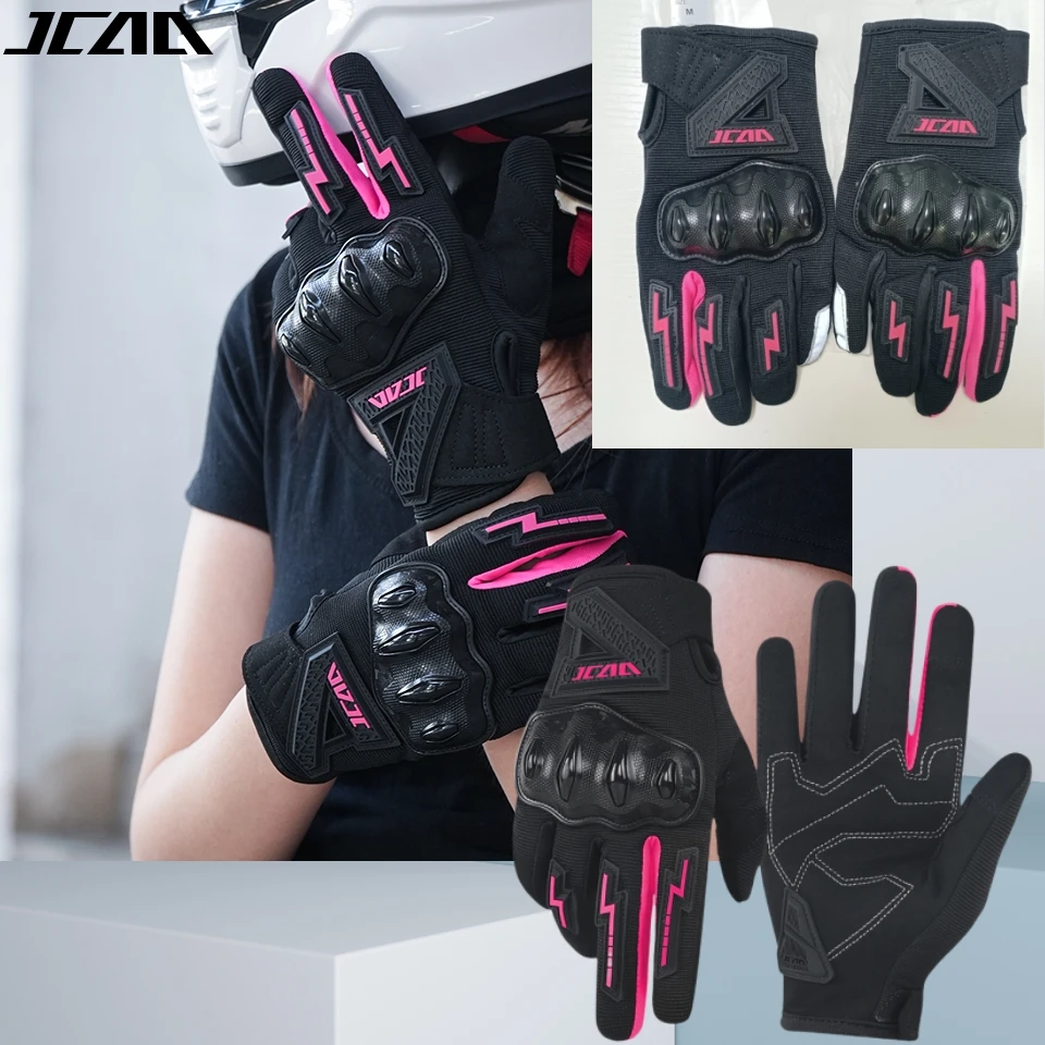 

Летние перчатки для мужчин и женщин, черные/красные/розовые, с сенсорным экраном и полным пальцем, перчатки для мотокросса, гонок, мотоциклетные велосипедные перчатки S-XXL