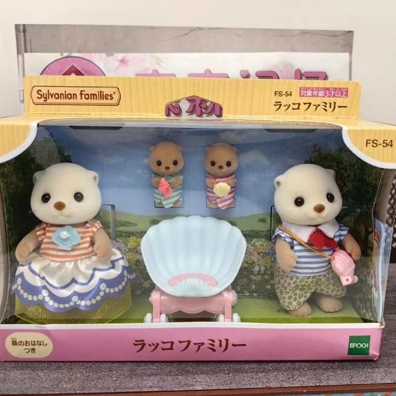 Hot Sales Sylvanian Families Anime Kawaii Sea Otter Family Sisters Diving Doll Set Girls Playing House Toys For Birthday Gifts