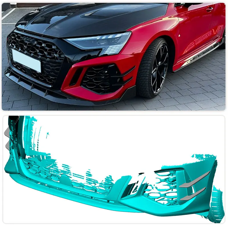 Car Front Bumper Canards Prepreg Dry Carbon for Audi RS3 8Y Sedan Sportback 2022-2024 Racing Front Canards Fins Body Kits