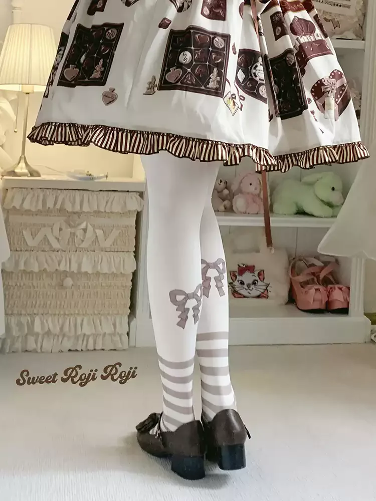 Hot New Japanese Joint Doll Lolita Socks Women\'s Summer and Autumn Beauty Sweet Velvet Printed Pantyhose Bow Kawaii Socks