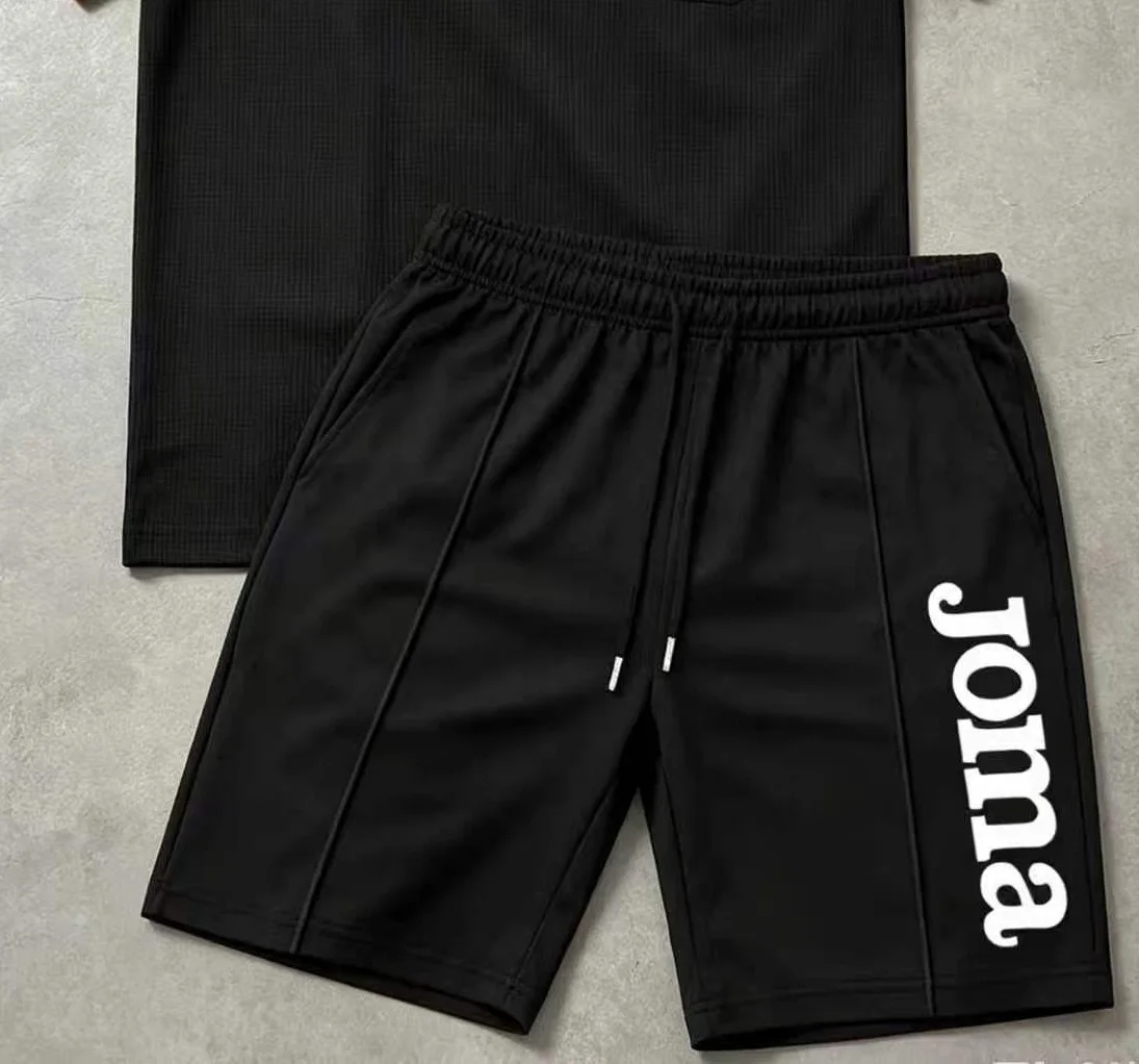 Conjunto Deportivo JOMA de Verano para Hombre, Camiseta de Manga Corta + Pantalones Cortos Deportivos, Edición Deportiva Casual y Moderna con Cuello con Cremallera, Ropa para Hombre