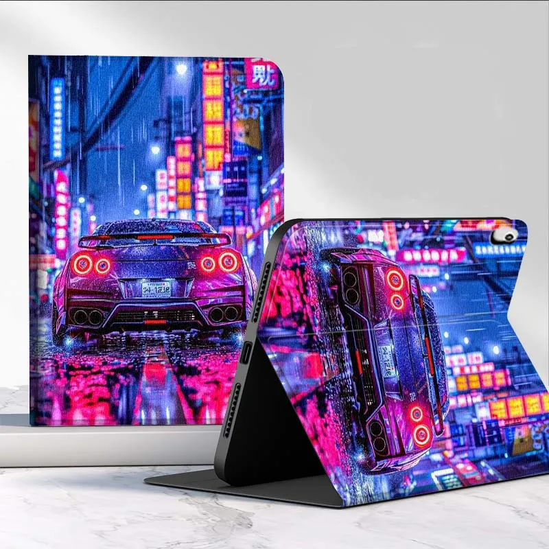 

Black car neon city For Samsung Galaxy Tab S11 S10 S9 S8 A8 A9 A11 10.9 8.7 10.1 Plus Tablet Case