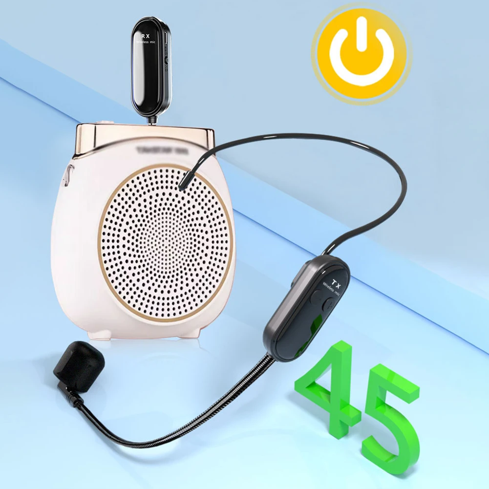 2.4G Wireless Headset & Handheld 2 in 1 Mic Long Range Mic System Wireless Microphone System for Teach Outdoor Speech