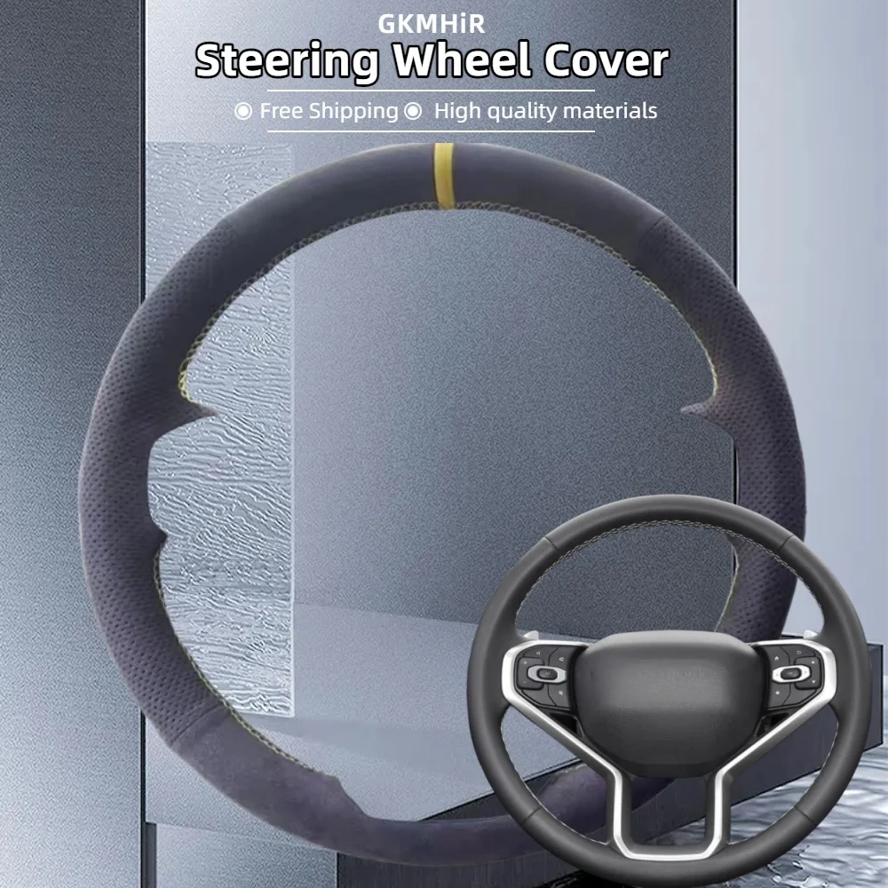 

Customization Car Steering Wheel Cover For Haval H6 3rd Generation 2021-2023 Hand Sewing Breathable Suede Leather Accessories