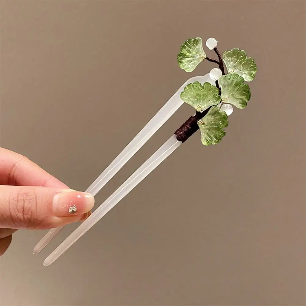 Flower U Shape Hairpin Chinese Style Hair Chopstick Chinese Style Hair Stick Hair Fork Hair Sticks for Buns Hanfu Headwear