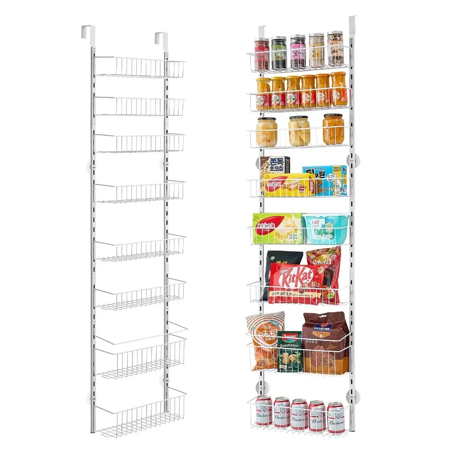 

8Tier Over the Door Pantry Organizer Hanging Storage Rack Adjustable Kitchen