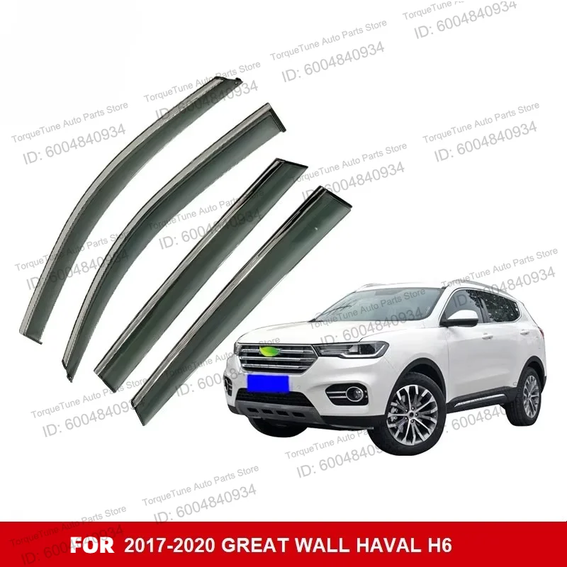 For Great Wall Haval H6 2017-2020 In-Channel Door Rain Visors, No-Drill Weather Shields OEM Fit Car Exterior Accessories
