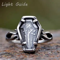 2024 Girlfriend Gift New Fashion Coffin Ring With Flower And Glass For Man Women Couple&Wedding Gift jewelry