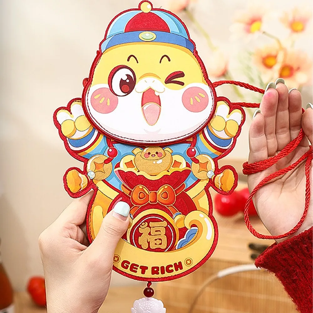 Chinese 2025 Snake Year Red Envelopes Traditional Paper New Year Lucky Envelopes Hongbao Blessing Red Packet