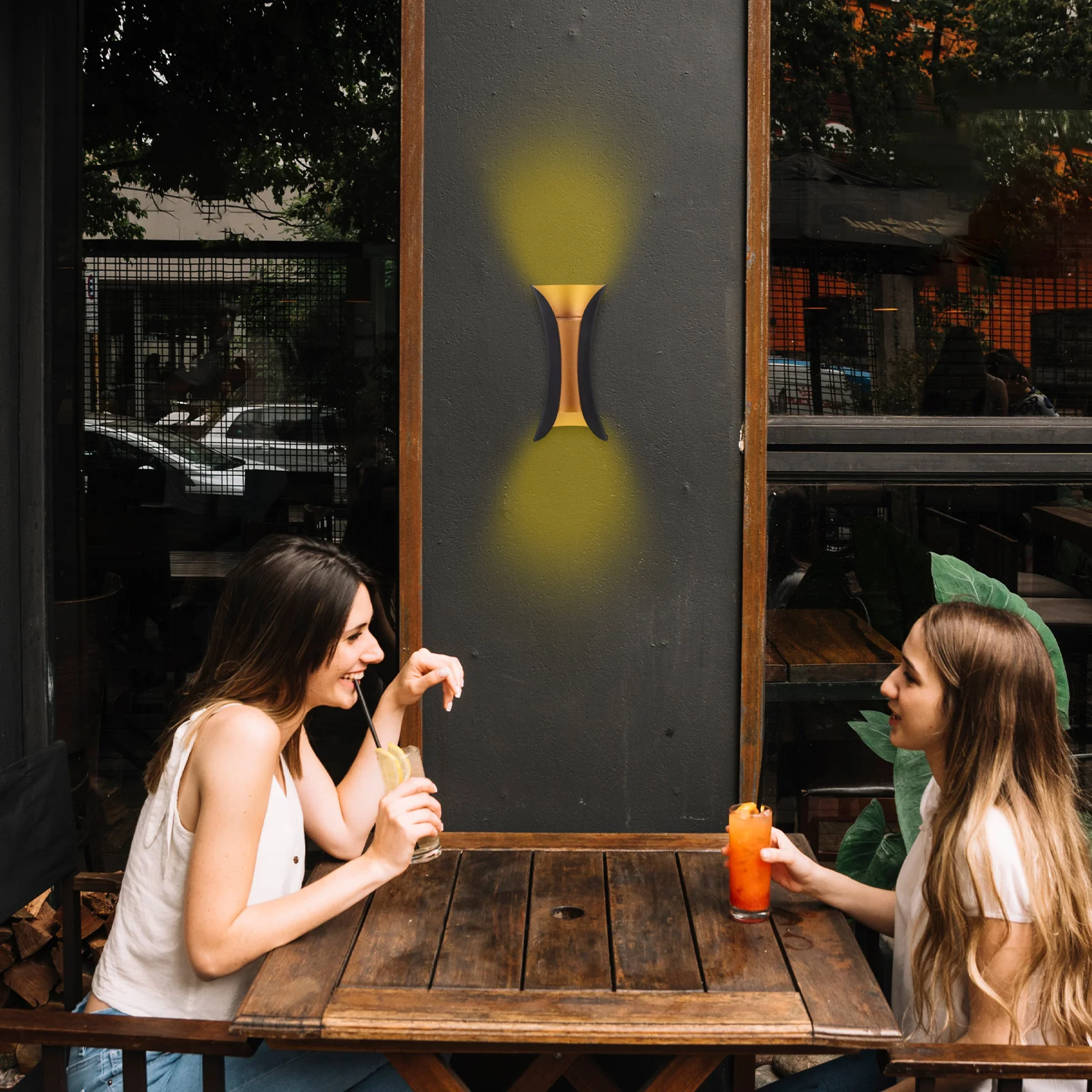 

Dual 5W LED Waterproof Outdoor Wall Lamp Modern Minimalist Durable Metal Wall Light for Indoor Lawn Corridor Decoration