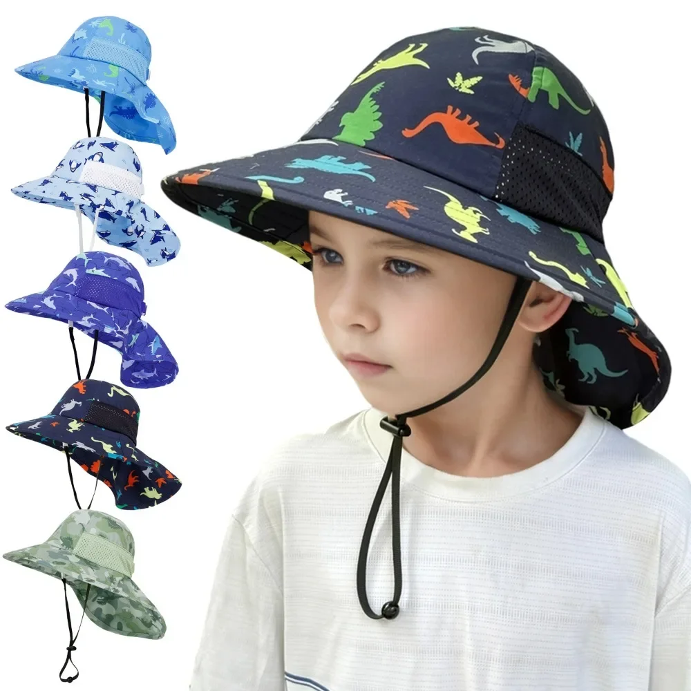 

Girls Sun Hat Baby Beach Hats Boys UPF 50+ Kids Summer Protection Cap Toddler Breathable Mesh Wide Sunshade Hat