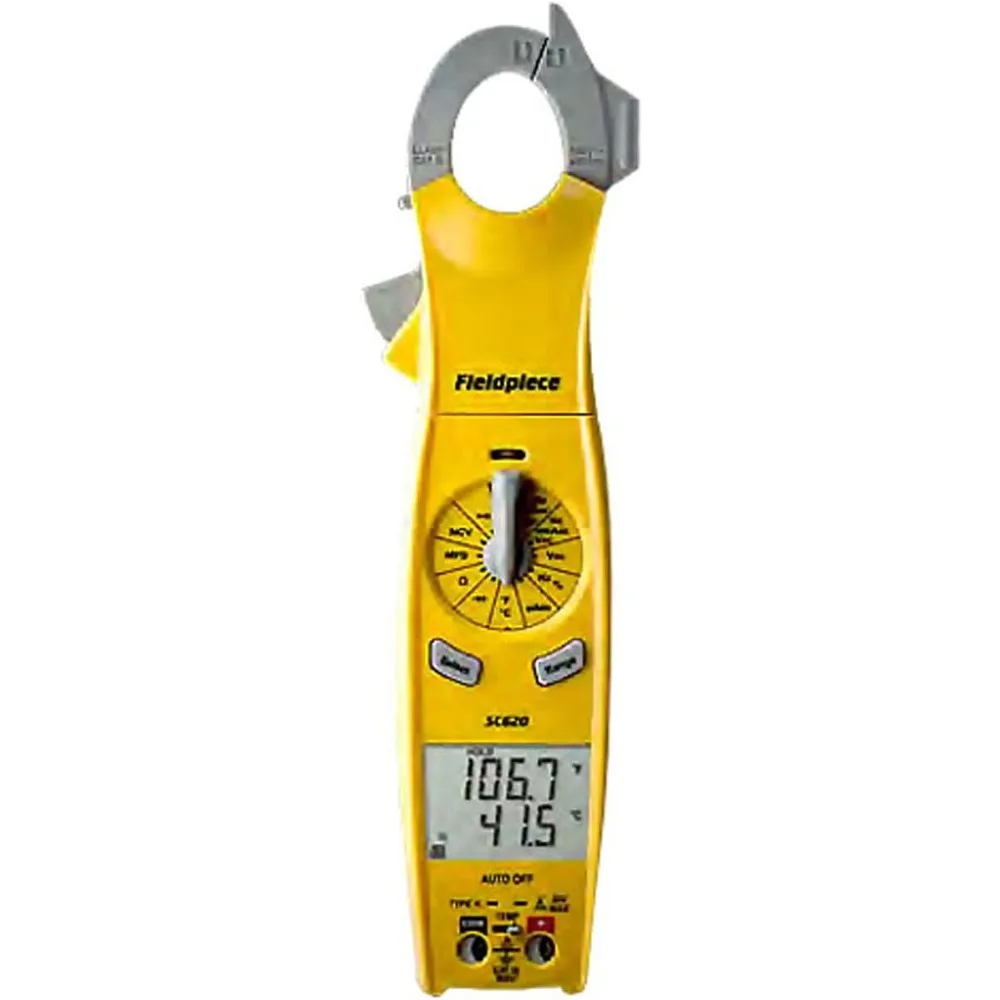 Multímetro de braçadeira carregada SC640 com cabeça giratória e lanterna LED