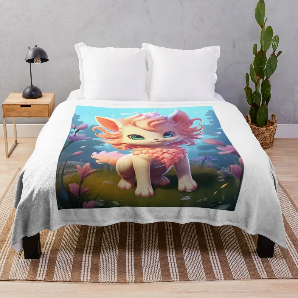 Cosmic Fantasy Anime Beings Throw Blanket Personalized Gift Picnic Blankets