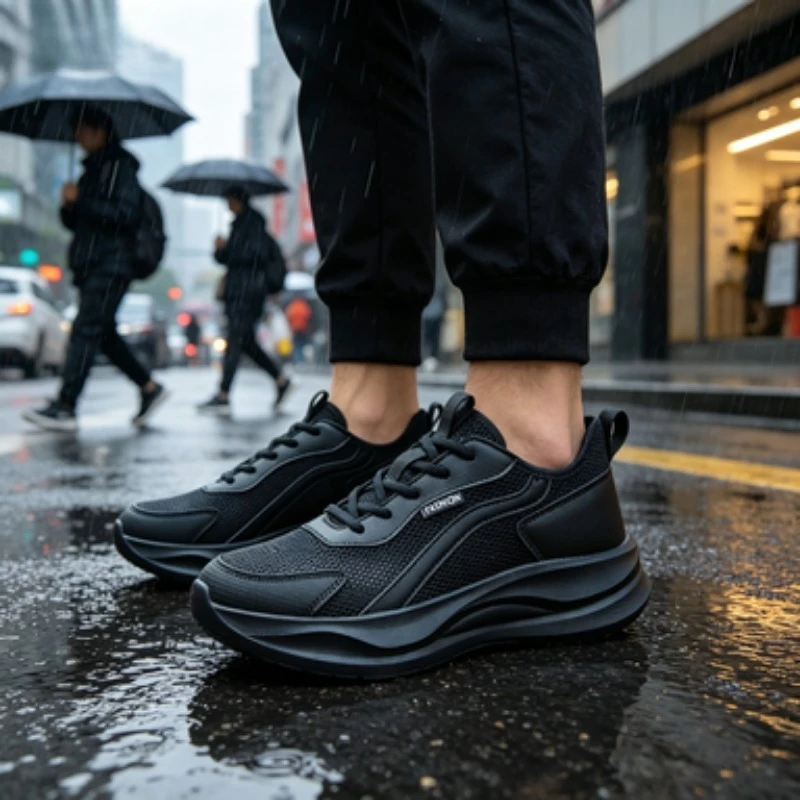 

Men's Breathable Running Shoes Summer Mesh Lightweight Casual Travel Sneakers Trendy Thick Bottom Soft Sole Sports Footwear